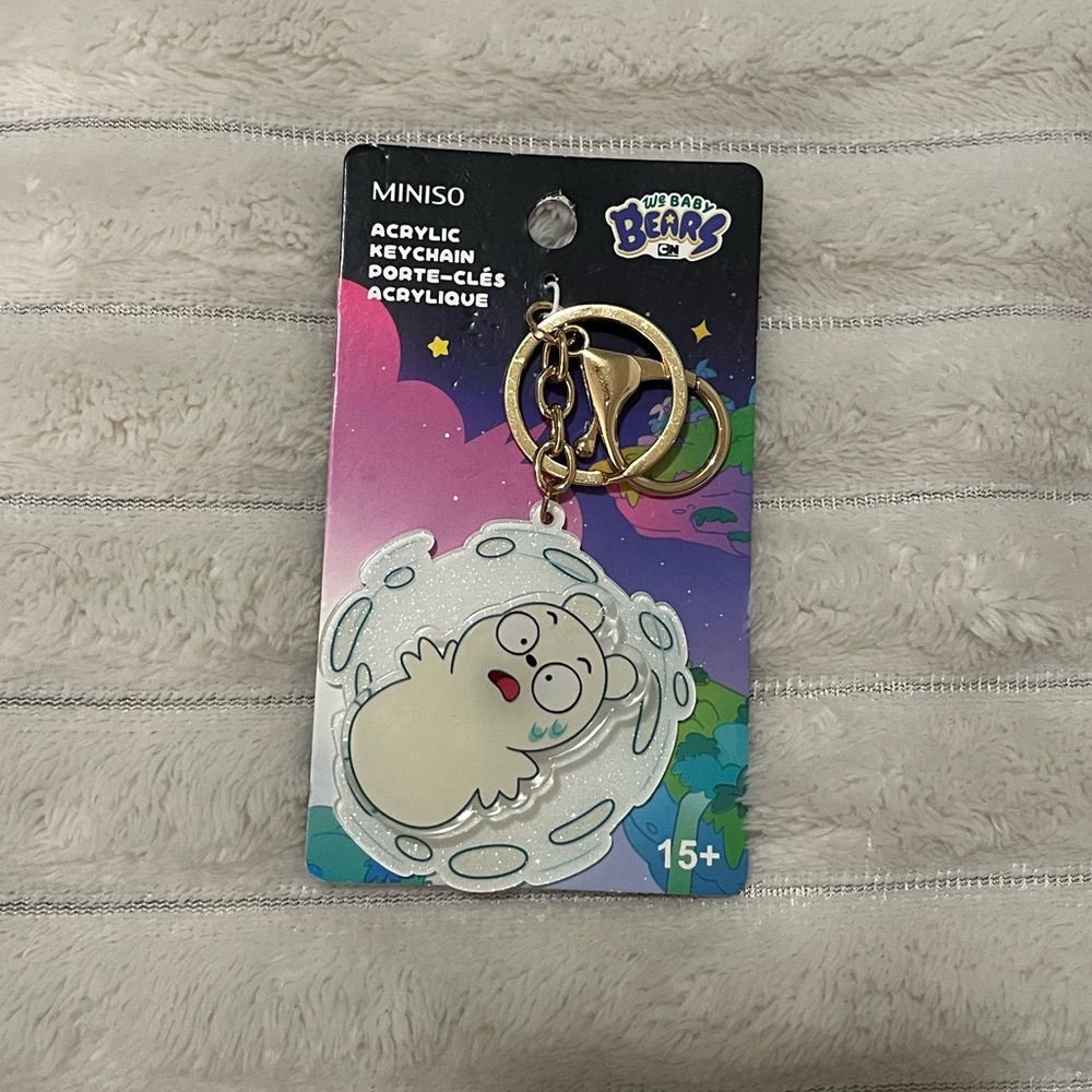 NEW MINISO We Baby Bears Collection Rotating Acrylic KeyChain
